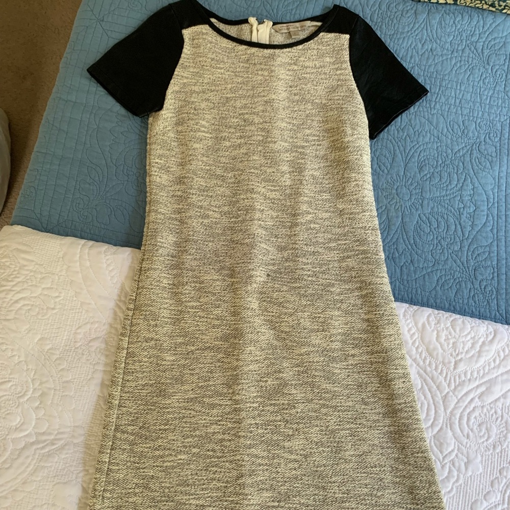 Banana Republic Heritage collection tweed and faux leather dress